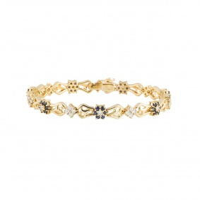Yellow Gold Diamond and Sapphire Bracelet
